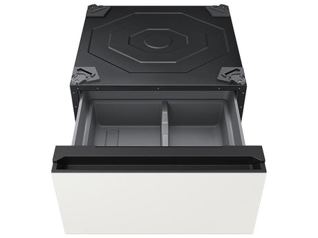 Bespoke 27" Wide Laundry Pedestal with Storage Drawer in Ivory