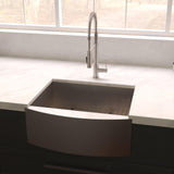 ZLINE 33 in. Vail Farmhouse Apron Mount Single Bowl Satin Stainless Steel Kitchen Sink with Bottom Grid (SAS-33S)