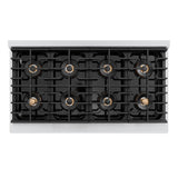 ZLINE Autograph Edition 48 in. 6.7 cu. ft. Paramount Gas Range with 8 Burner DuoPro? Cooktop and Dual Ovens with Black Matte Doors and Champagne Bronze Accents (PSGRZ-BLM-48-CB)