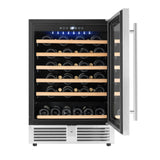 Avanti Wine Cooler, 50 Bottle Capacity, in Stainless Steel with Wood Accent Shelving (WCR506SS)