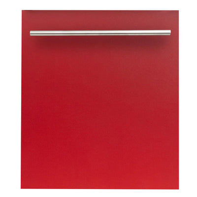 ZLINE 24 in. Top Control Dishwasher with Stainless Steel Tub and Modern Style Handle, 52dBa (DW-24) [Color: Red Matte]