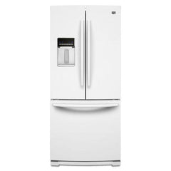 White-on-White Maytag® 19.6 cu ft French Door Refrigerator with Strongbox™ Door Bins