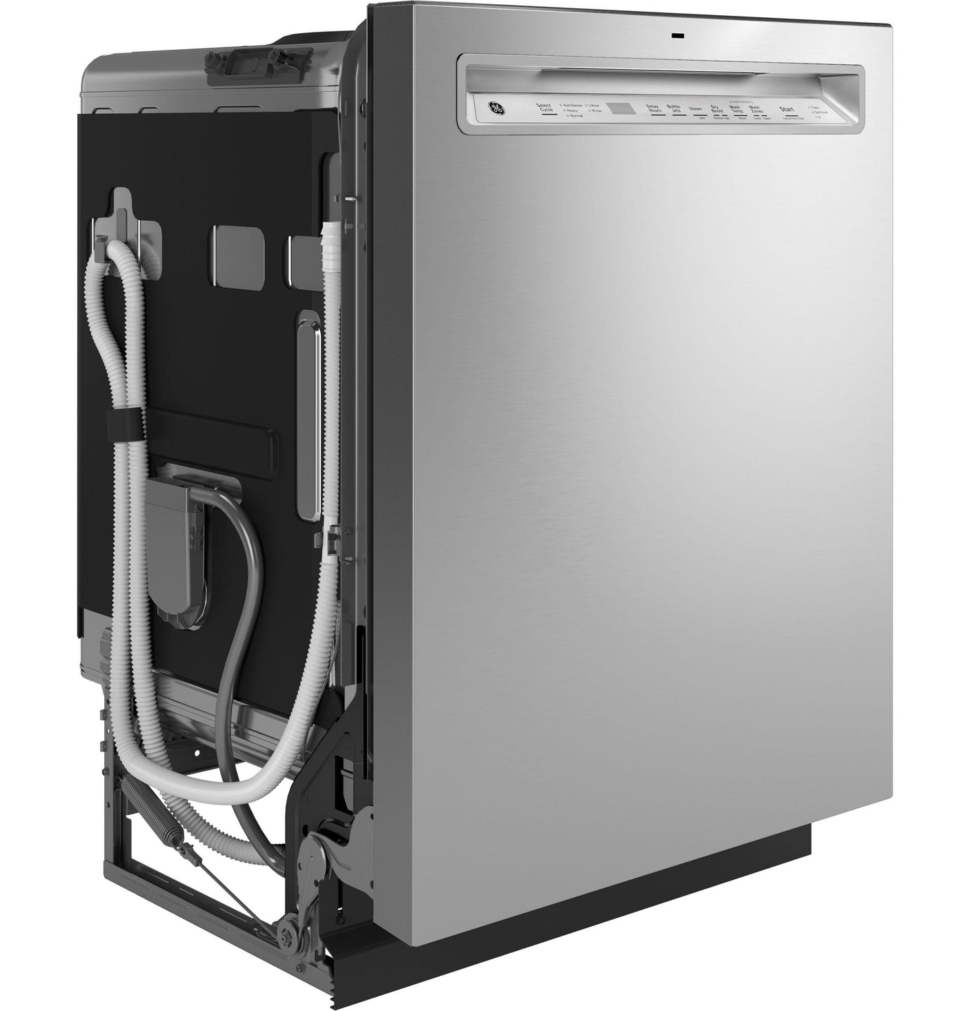 GE® ENERGY STAR® Front Control with Stainless Steel Interior Dishwasher with Sanitize Cycle