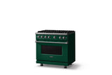 36"W. Sealed Burner Gas Range (Burner: 6b, Finish: Ivy, Trim: Polished Chrome, Fuel: Natural Gas)