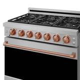 36 Inch Professional Liquid Propane Range With Precision Knob In Stainless Steel and Rose Gold  Gordon Ramsay Series