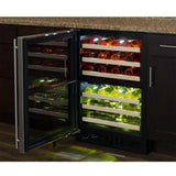 24-In Built-In High Efficiency Dual Zone Wine Refrigerator with Door Style - Stainless Steel Frame Glass, Door Swing - Left