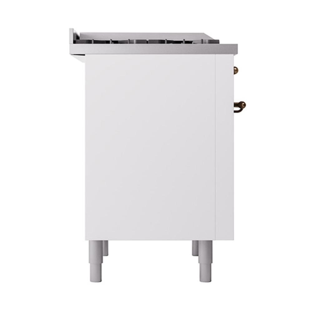 ILVE UN36FQNMPWHBLP Nostalgie II Noblesse 36 inch Dual Fuel Range (Liquid Propane, Solid Door, White, Burnished)