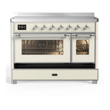 ILVE UMIB48NR3AWC Majestic III 48 inch Induction Range with 6 Elements, 5.02 cu. ft. Total Oven Capacity (Triple Glass Door, Antique White, Chrome)