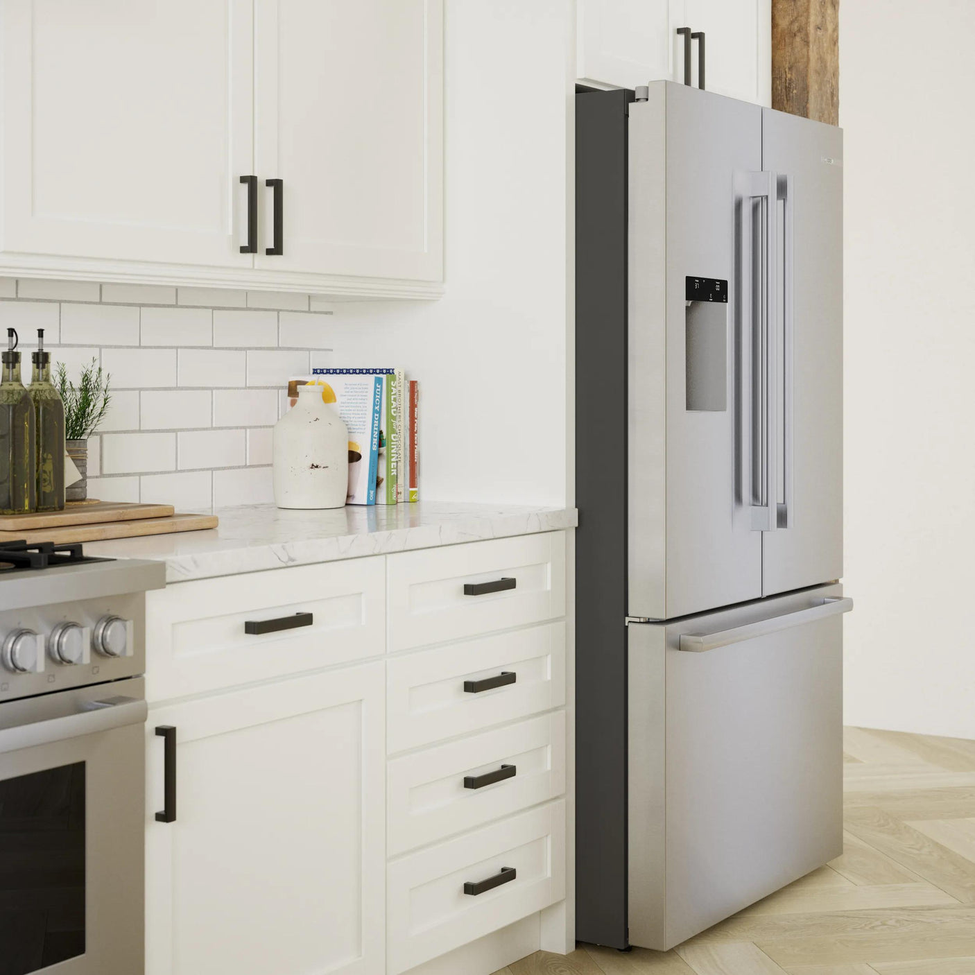 500 Series French Door Bottom Mount Refrigerator 36" Stainless steel (with anti-fingerprint), Total No Frost