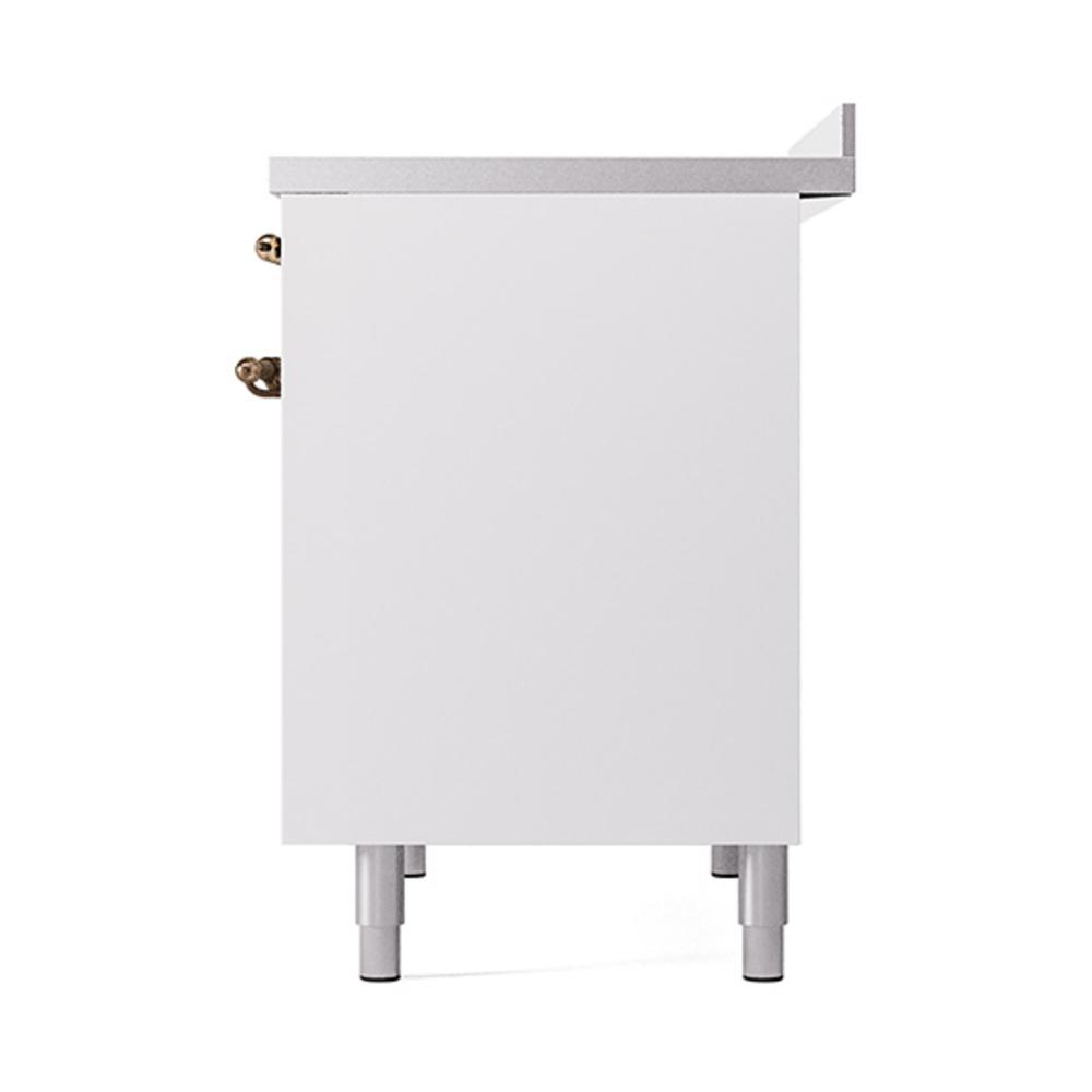 ILVE UNDI406QNMPWHB Nostalgie II Noblesse 40 inch Induction Range (Solid Door, White, Burnished)