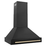 ZLINE 36 in. Autograph Edition Black Stainless Steel Range Hood with Handle (BS655Z-36) [Color: Gold]
