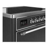 ILVE UMIB36QNR3MGC Majestic III 36 inch Induction Range with 6 Elements, 3.5 cu. ft. Total Oven Capacity (Solid Door, Graphite Matte, Chrome)