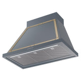 ILVE UANB36BGG Nostalgie Noblesse 36 inch Range Hood (Blue Grey, Brass)