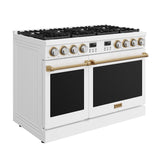 48 Inch Contemporary Professional Liquid Propane Range In White/bronze
