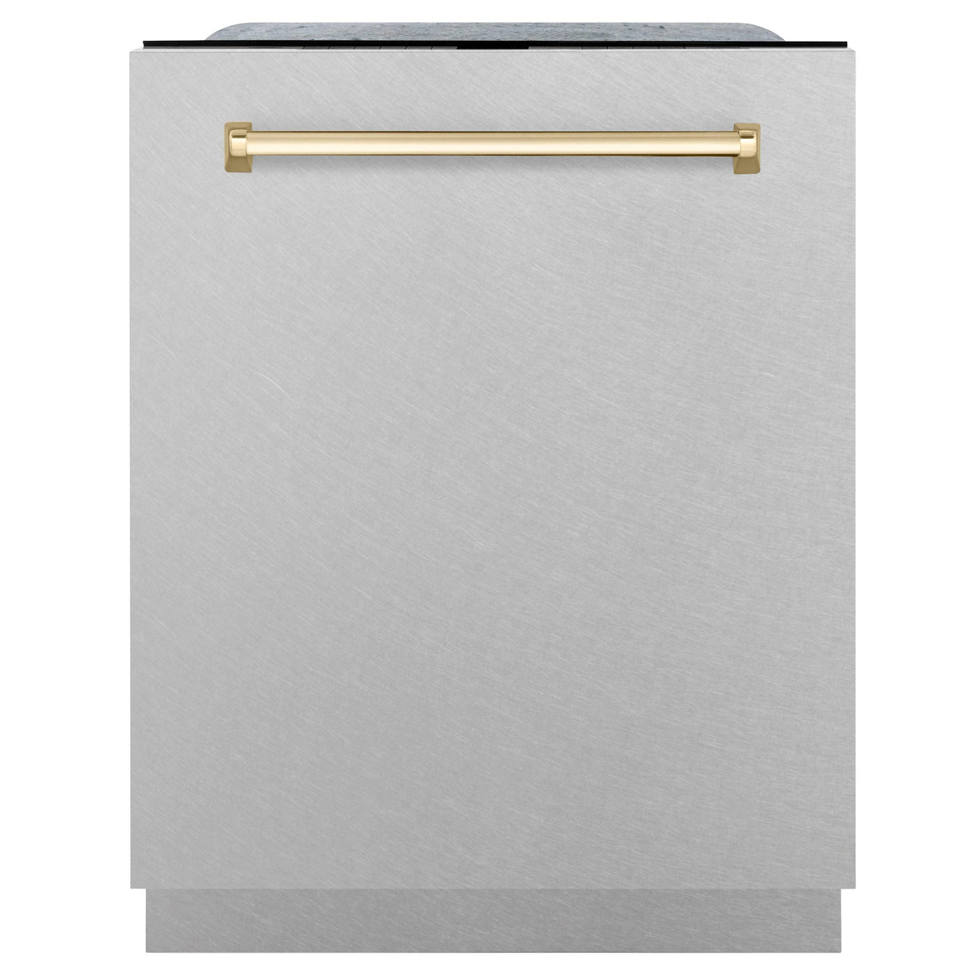 ZLINE Autograph Edition 24" 3rd Rack Top Touch Control Tall Tub Dishwasher in DuraSnow Stainless Steel with Accent Handle, 45dBa (DWMTZ-SN-24) [Color: Gold]