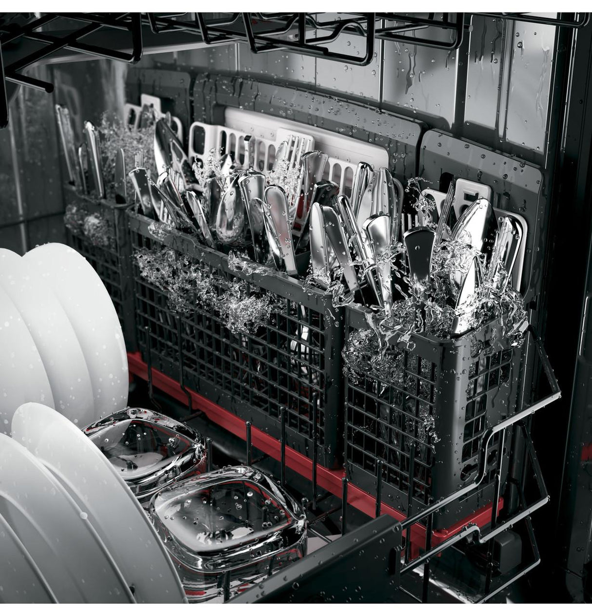 GE Café™ Series Stainless Interior Built-In Dishwasher with Hidden Controls