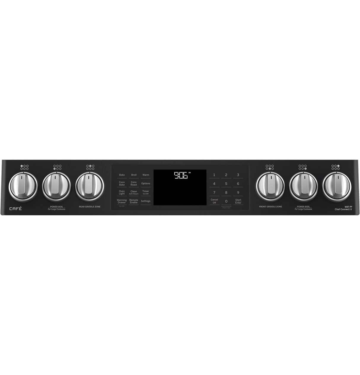 GE Café Series 30" Slide-In Front Control Range with Warming Drawer