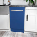 ZLINE 18" Tallac Series 3rd Rack Top Control Dishwasher with Traditional Handle, 51dBa [Color: Blue Matte]