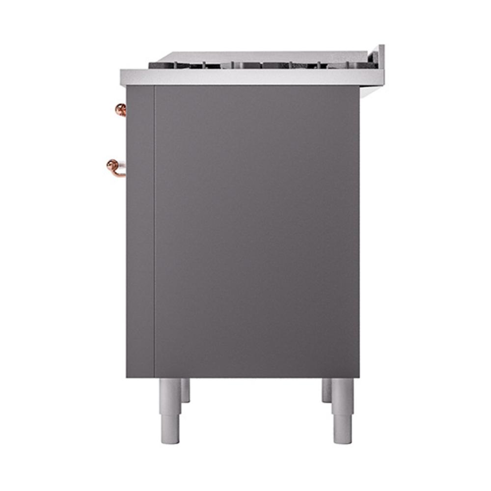 ILVE UN36FQNMPMGP Nostalgie II Noblesse 36 inch Dual Fuel Range (Natural Gas, Solid Door, Graphite Matte, Copper)