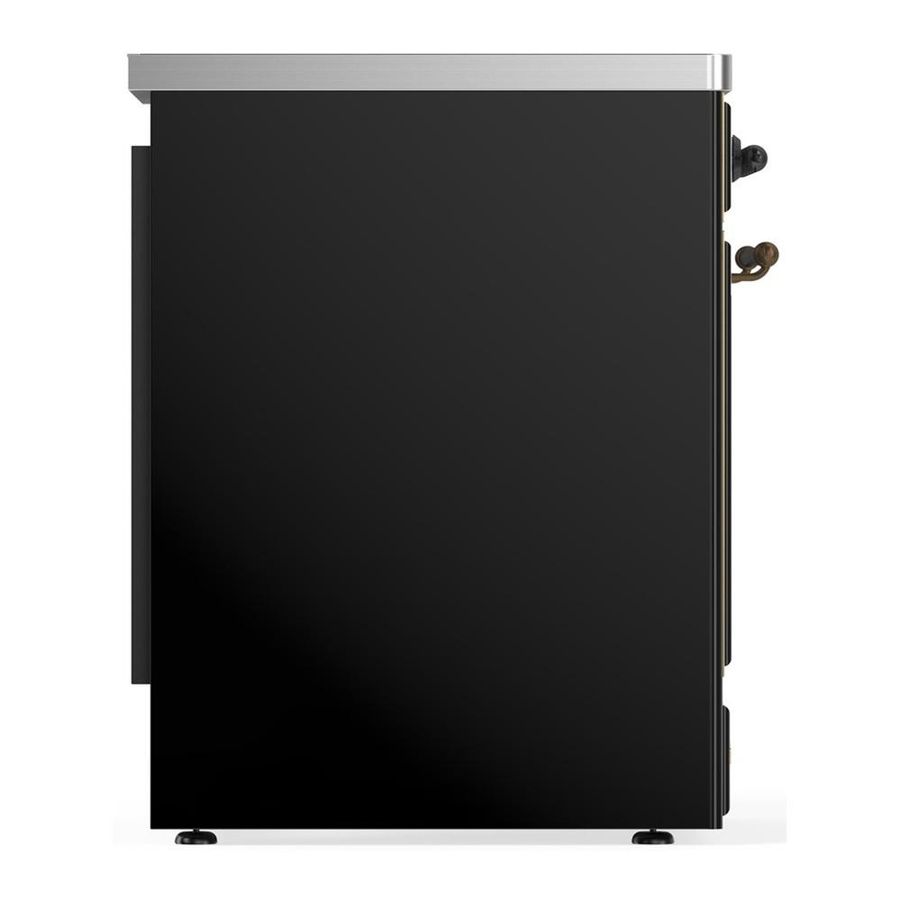ILVE UMIB30QNR3BKB Majestic III 30 inch Induction Range with 4 Elements, 4 cu. ft. Oven Capacity (Solid Door, Glossy Black, Burnished)