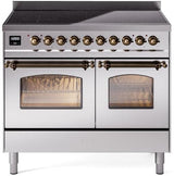 Nostalgie II 40 Inch Electric Freestanding Range in Stainless Steel with Bronze Trim
