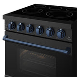 30 Inch Professional Electric Range With Precision Knob Control In Black and Blue  Gordon Ramsay Series