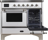 Majestic II 40 Inch Electric Freestanding Range in White with Chrome Trim