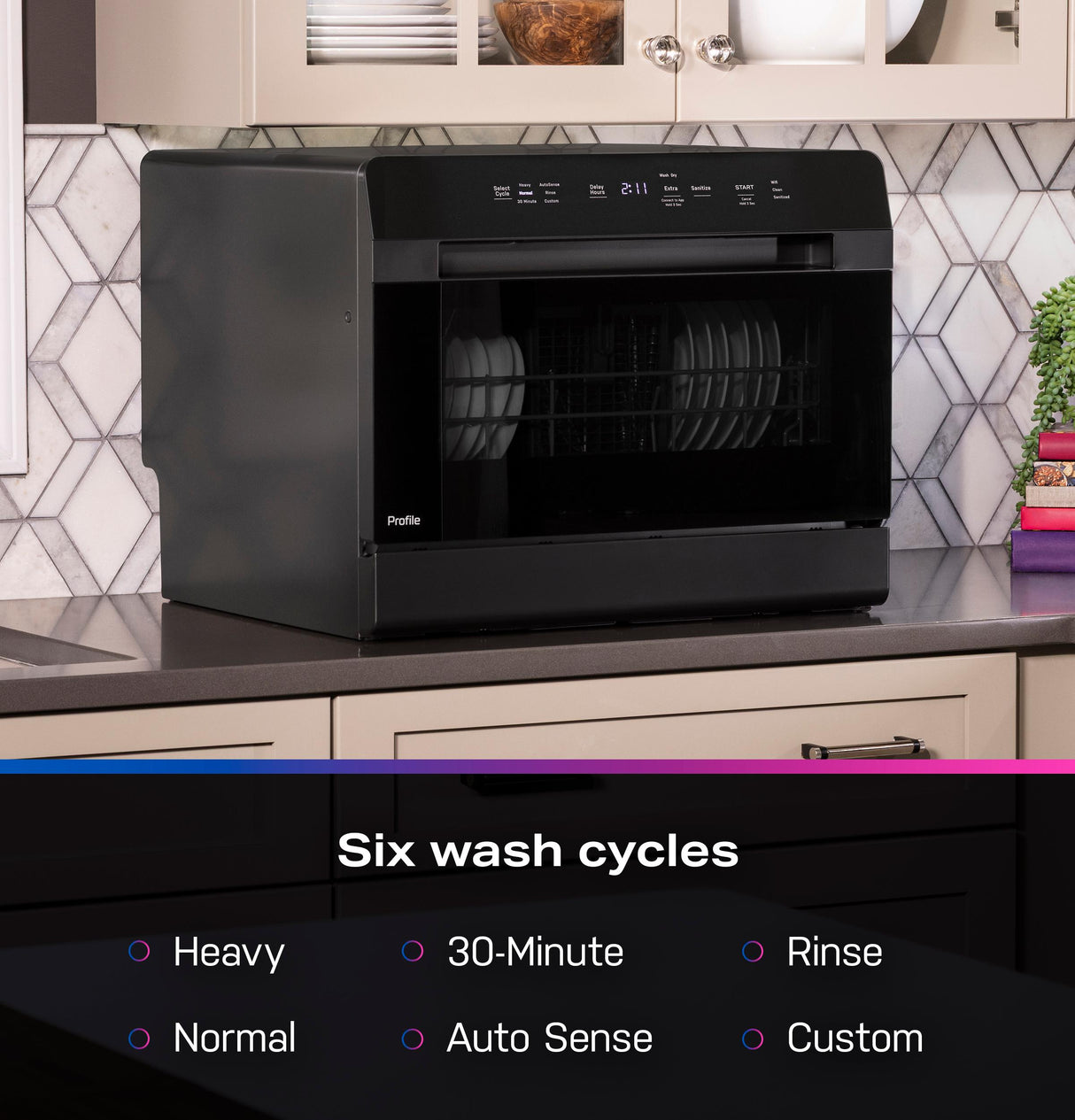 GE Profile™ ENERGY STAR® Smart Compact Dishwasher for Countertop or Built-In