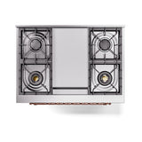 ILVE UN36FNMPBKP Nostalgie II Noblesse 36 inch Dual Fuel Range (Natural Gas, Triple Glass Door, Glossy Black, Copper)