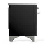 ILVE UMIB36NR3BKC Majestic III 36 inch Induction Range with 6 Elements, 3.5 cu. ft. Total Oven Capacity (Triple Glass Door, Glossy Black, Chrome)