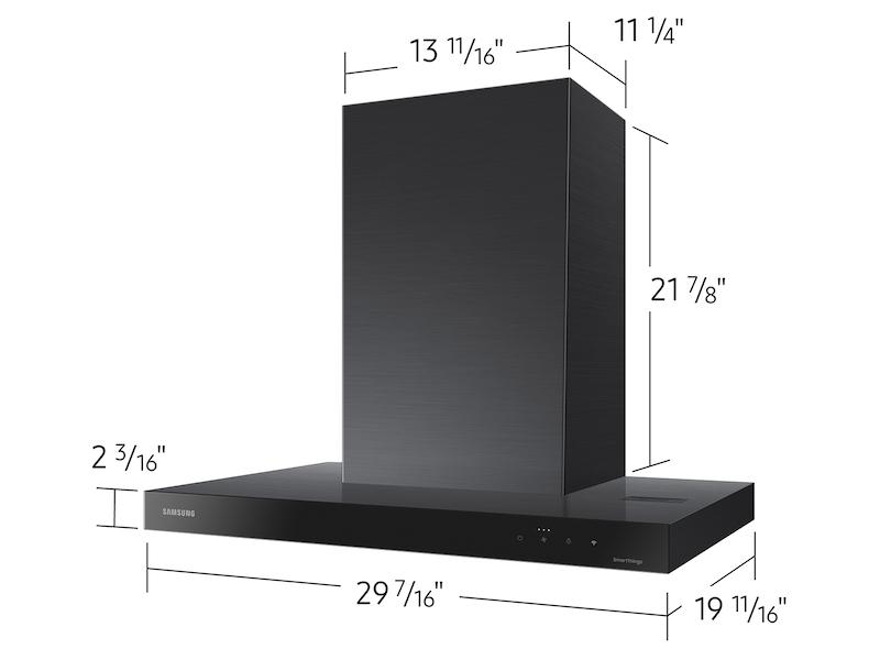 30" Bespoke Smart Wall Mount Hood in Clean Deep Charcoal