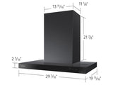 30" Bespoke Smart Wall Mount Hood in Clean Deep Charcoal