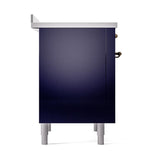 ILVE UNI366QNMPMBB Nostalgie II Noblesse 36 inch Induction Range (Solid Door, Midnight Blue, Burnished)