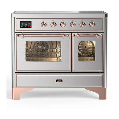 ILVE UMDIB40NR3SSP Majestic III 40 inch Induction Range with 6 Elements, 3.82 cu. ft. Total Oven Capacity (Triple Glass Door, Stainless Steel, Copper)
