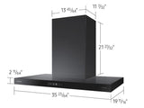 36" Bespoke Smart Wall Mount Hood with LCD Display in Clean Deep Charcoal