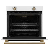 Forno Vomero 30-Inch Wall Oven, White, 5 cu.ft Capacity, 3550 Watts Convection, Mechanical Controls, Manuel Steam Clean
