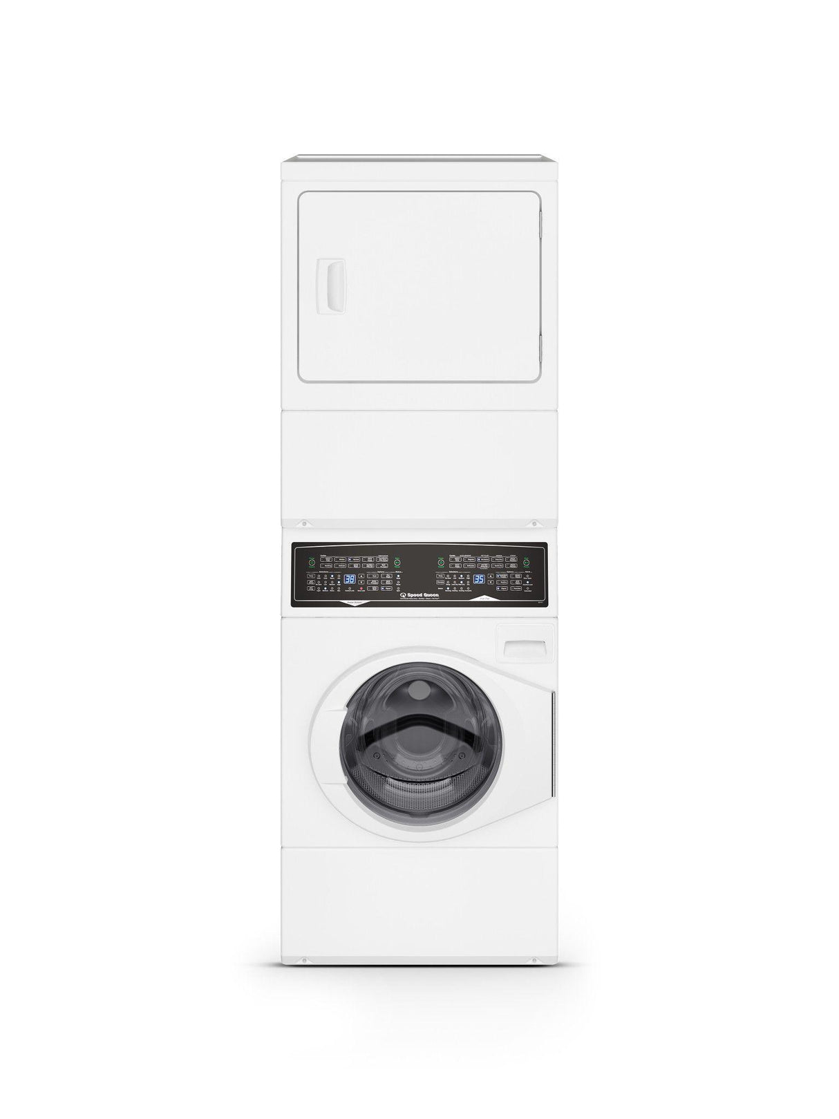 White Stacked Washer - Electric Dryer