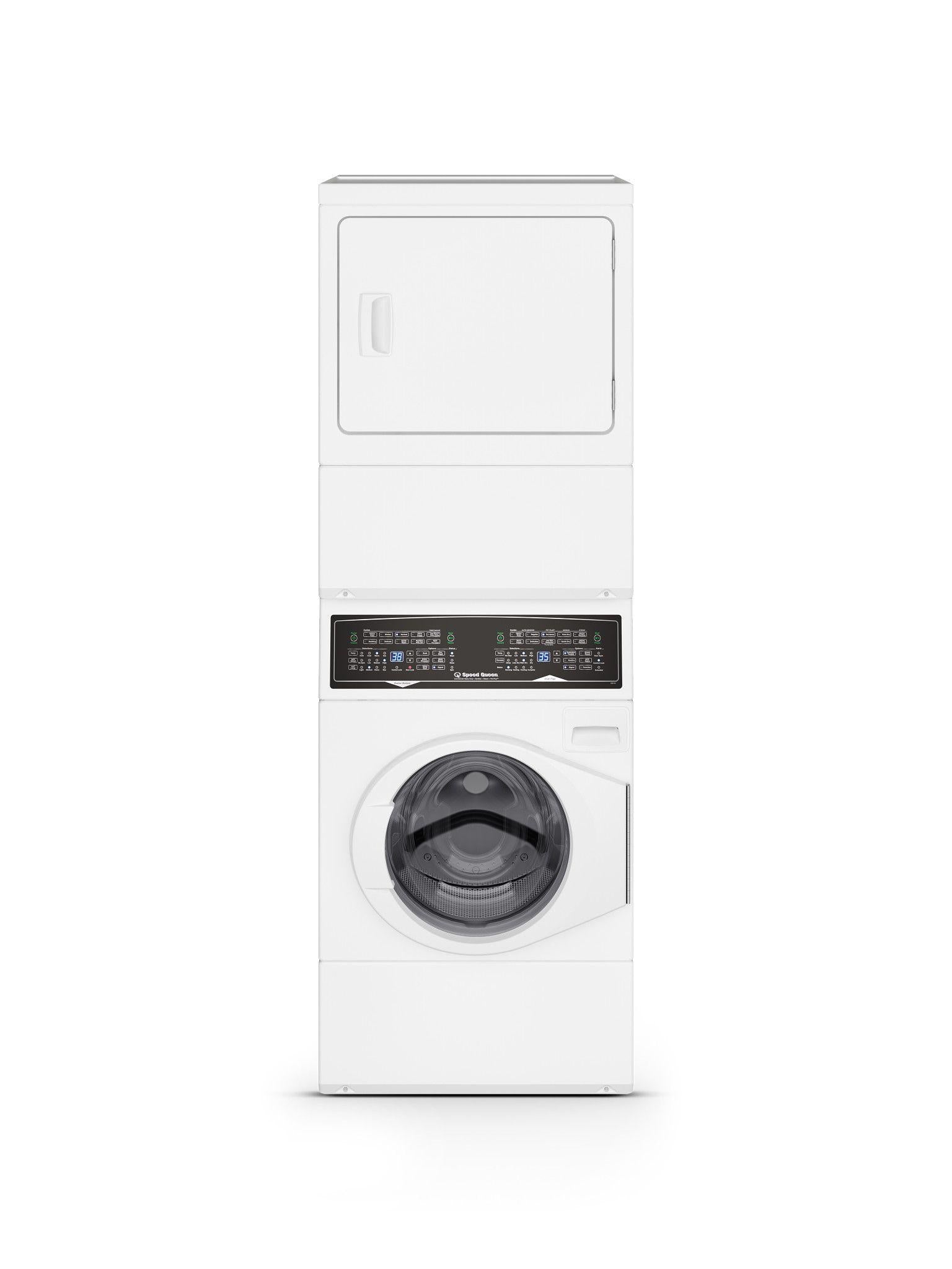 White Stacked Washer - Electric Dryer