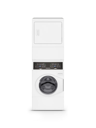 White Stacked Washer - Gas Dryer