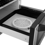 ZLINE Autograph Edition 24" 1.2 cu. ft. Built-in Microwave Drawer with a Traditional Handle in Fingerprint Resistant Stainless Steel and Matte Black Accents (MWDZ-1-H-SS-MB)
