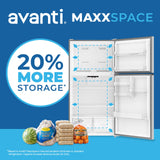 Avanti MaxxSpace Insulation™ Technology Garage-Ready Frost-Free Ice Maker-Ready Refrigerator, 24 cu. ft., ENERGY STAR, Stainless Steel Look (AVFF24DLJM0SS)