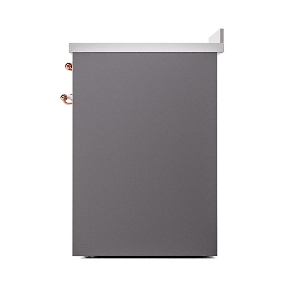 ILVE UNI304QNMPMGP Nostalgie II Noblesse 30 inch Induction Range (Solid Door, Graphite Matte, Copper)