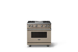 36"W. Sealed Burner Gas Range (Burner: 4g, Finish: Nantucket, Trim: Polished Chrome, Fuel: Natural Gas)