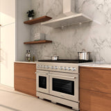 ZLINE 48 in. 6.7 cu. ft. 8 Burner Double Oven Gas Range in DuraSnow' Stainless Steel (SGRS-48)