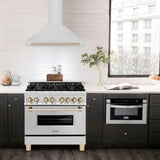 ZLINE 30 in. Autograph Edition Convertible Stainless Steel Range Hood with Stainless Steel Shell and Champagne Bronze Accents (KB4STZ-30-CB) [Color: Gold Accents]