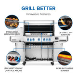 Prestige 665 Connected RSIB with Infrared Side and Rear Burner , Natural Gas, Stainless Steel