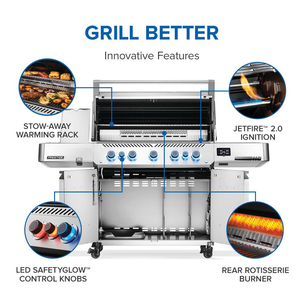 Prestige 665 Connected RSIB with Infrared Side and Rear Burner , Propane, Stainless Steel