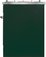 Majestic II 30 Inch Dual Fuel Liquid Propane Freestanding Range in Emerald Green with Bronze Trim