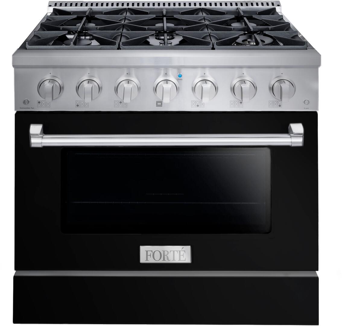 FGR366BBB 36" Freestanding Gas Range with 6 Sealed Burners, 4.5 cu. ft. Oven Capacity, Precise Temperature System, Edge to Edge Grates, Easy Glide Oven Racks, 10K BTU Broiler, LP Convertible, in Black