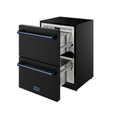 24 Inch Undercounter Built-in / Freestanding Drawer Freezer - Black/blue  Gordon Ramsay Series